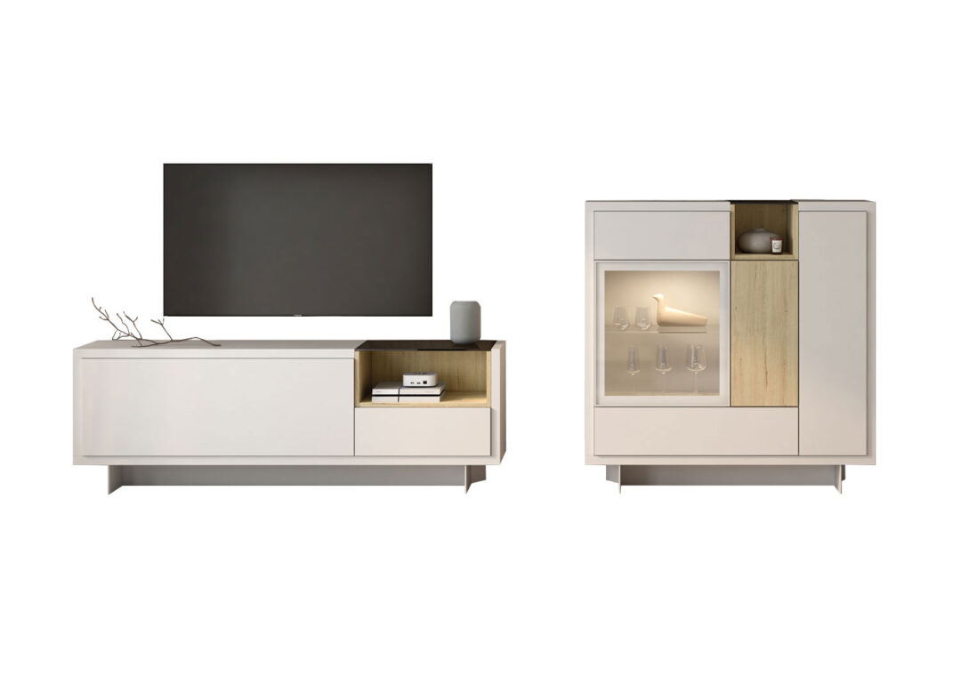 Meuble tv avec vitrine modernes