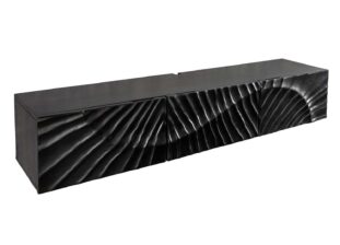 Meuble tv suspendu en bois de manguier massif noir