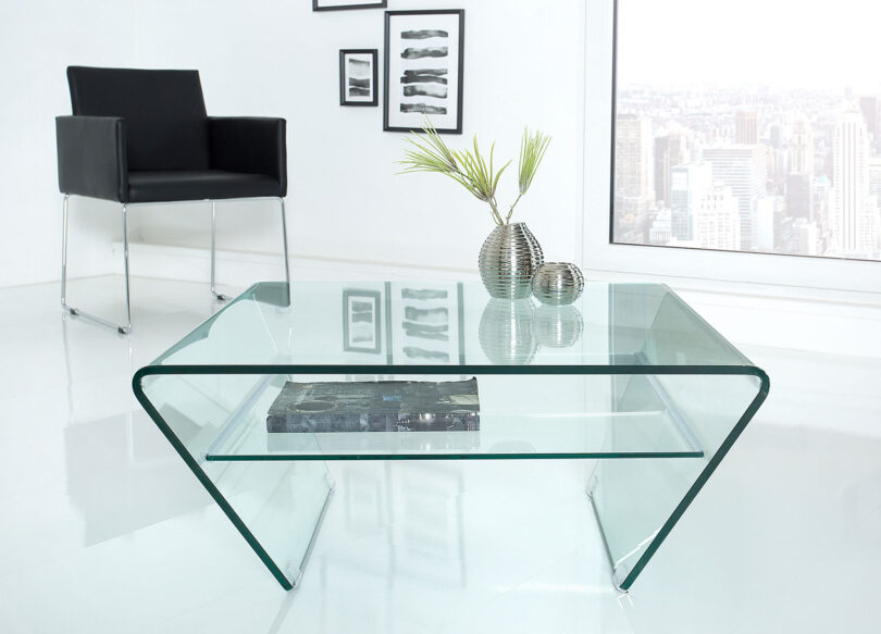 Table basse en verre sécurit design