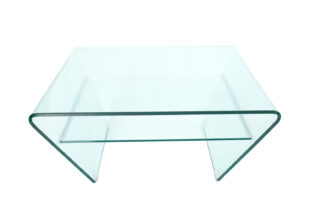 Table basse en verre sécurit avec plateau inférieur