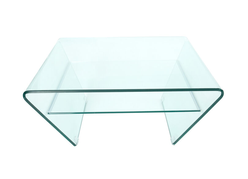 Table basse en verre sécurit avec plateau inférieur