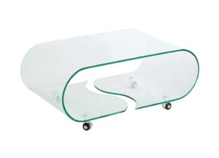 Table basse ovale en verre trempé sécurit