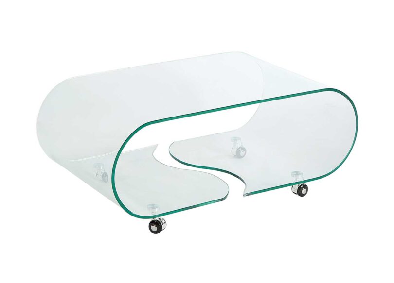 Table basse ovale en verre trempé sécurit
