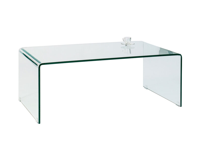 Table basse rectangulaire en verre trempé