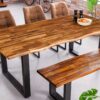 Table de salle à manger en bois naturel