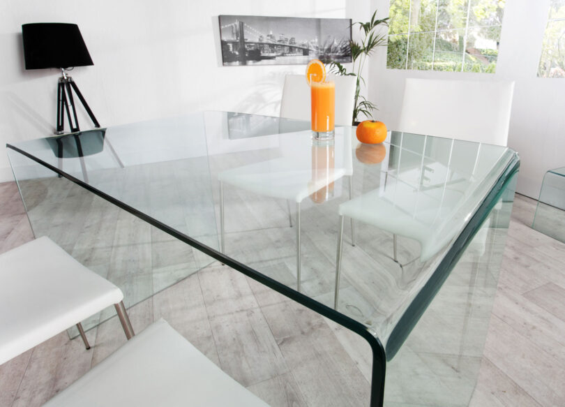 Table de repas en verre de 120cm