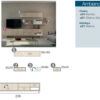 Zoom sur les dimensions de l'ensemble tv et des finitions