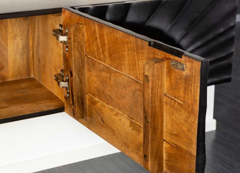 Porte en bois de manguier du meuble tv