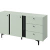 meuble buffet moderne pas cher vert sauge et metal noir