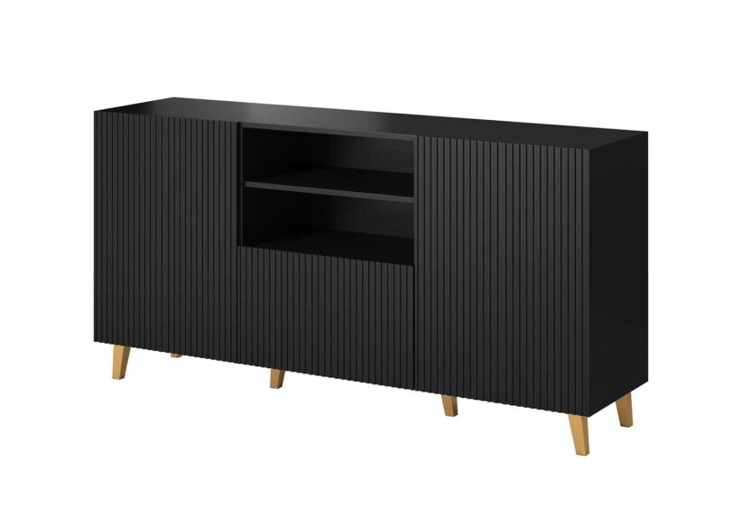 meuble buffet pas cher moderne noir avec rangements