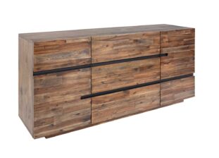 bahut 170 cm en bois d acacia fonce style retro