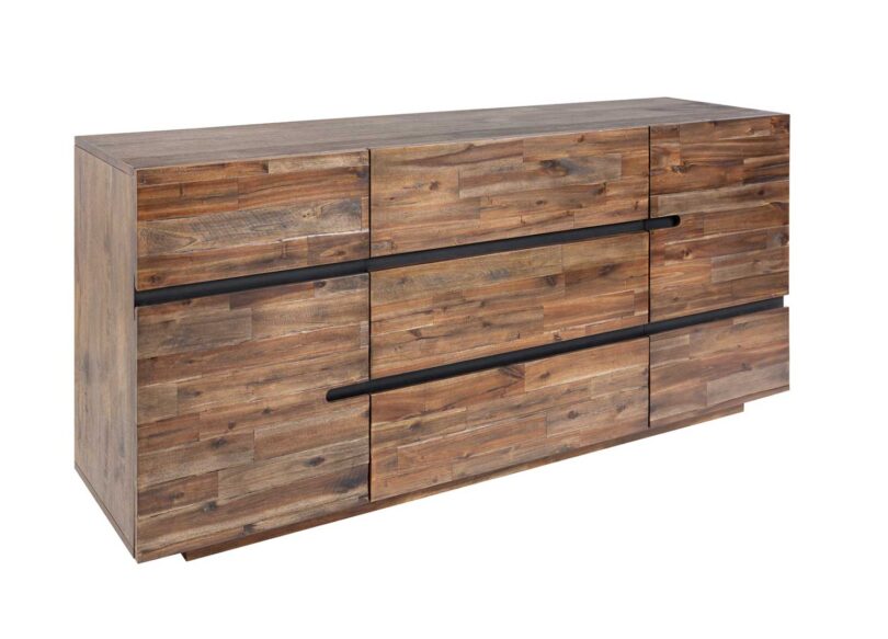 bahut 170 cm en bois d acacia fonce style retro