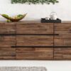 meuble buffet en bois massif fonce avec plusieurs rangements