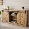 meuble buffet industriel pas cher 160 cm imitation chene wotan