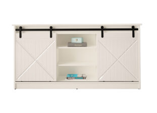 buffet salle a manger moderne pas cher blanc avec portes coulissantes
