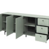 mobilier buffet 3 portes 3 tiroirs vert sauge pas cher 200 cm