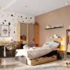 chambre ado pour fille ou garcon aspect chene et gris graphite