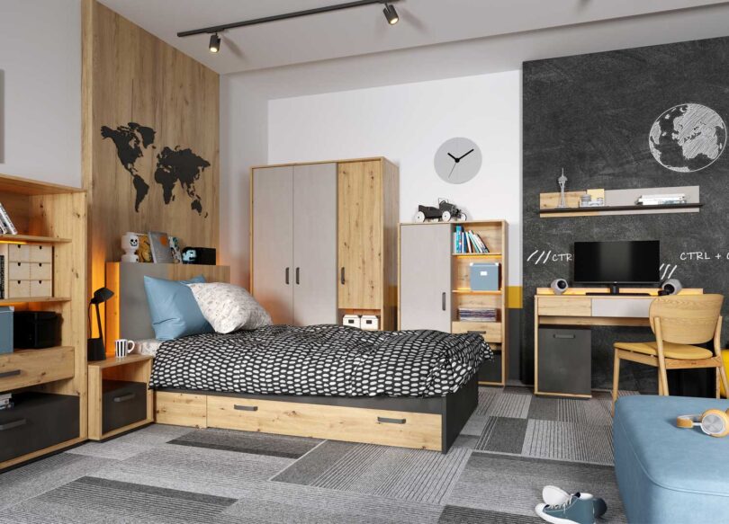 mobilier chambre pour ado ou enfant style industriel