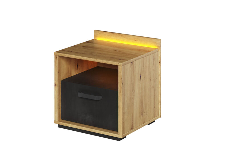 chevet chambre ado 1 tiroir avec bande led