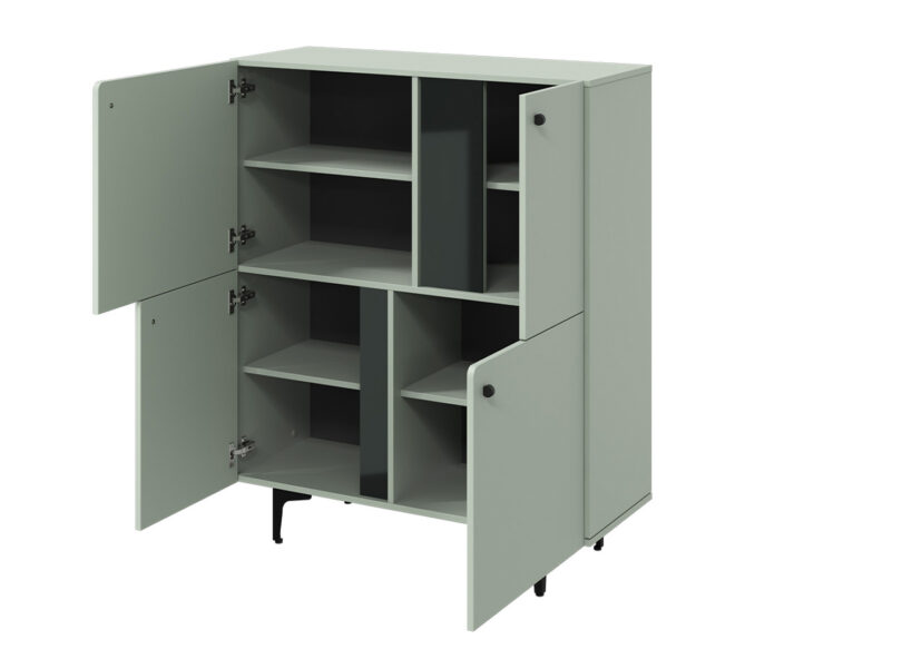 meuble de rangement commode vert sauge 4 portes