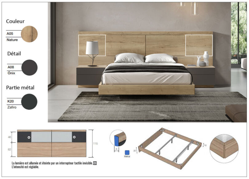 finitions du lit pour adulte de qualite