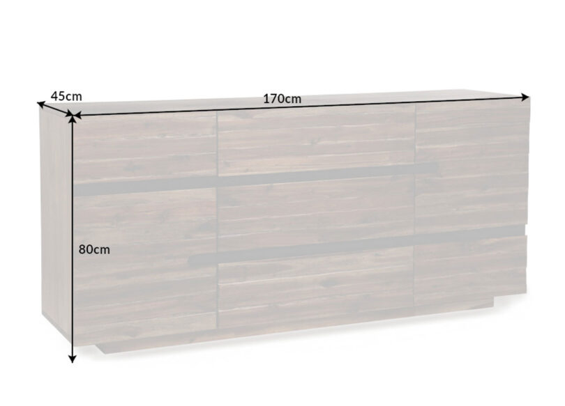 details des dimensions du buffet en bois