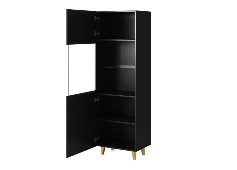 meuble vitrine ouverte avec 1 portes semi vitree