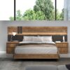 lit pour adulte moderne et contemporain de qualité avec tete de lit eclairee 2 chevets et 1 cadre de lit effet sureleve