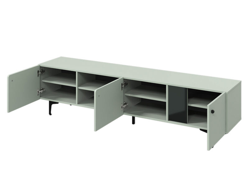 meuble tv 3 portes structure vert sauge