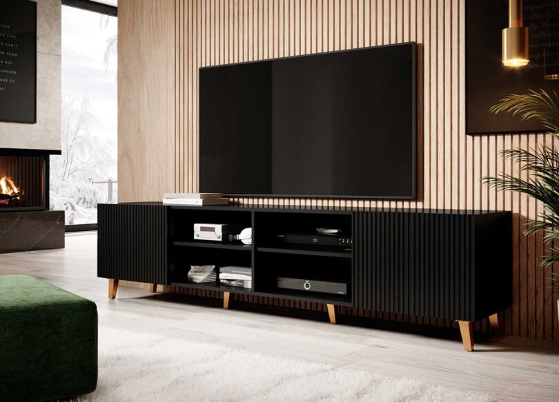 meuble tele pas cher moderne avec 4 portes