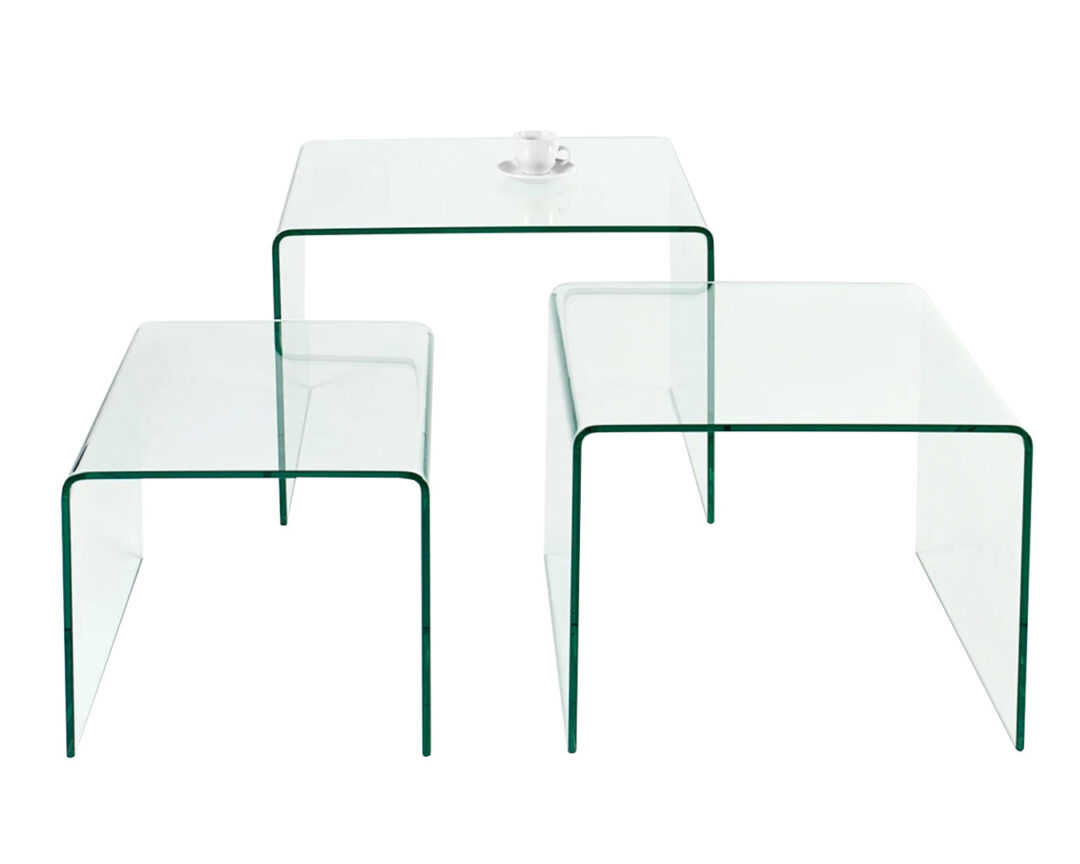 Tables basses en verre trempé transparent