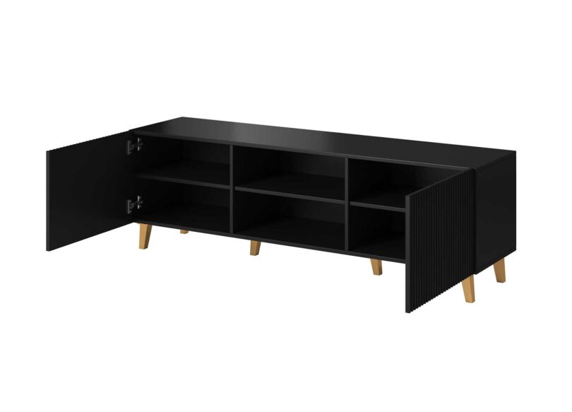 meuble tele pas cher avec 2 portes et 2 niches ouvertes