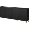 buffet de rangement 200 cm moderne noir et dore