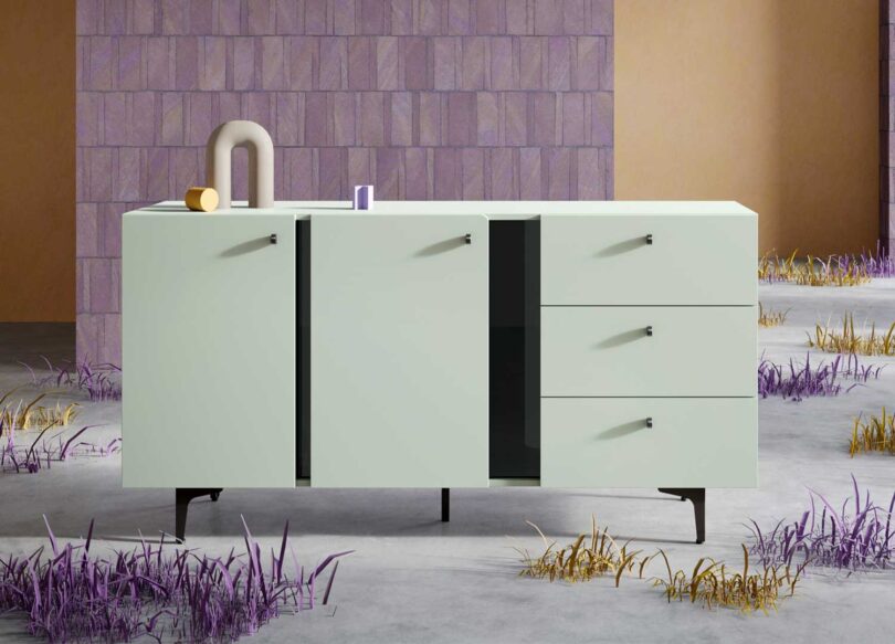 buffet 160 cm pas cher tendance vert sauge