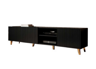 banc tv 200 cm pas cher noir et dore
