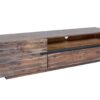 meuble tv en bois fonce acacia retro et industriel 170 cm