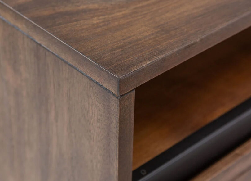 zoom sur la structure en placage de bois