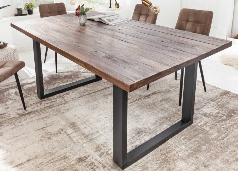 table de repas rectangulaire pas cher en bois massif