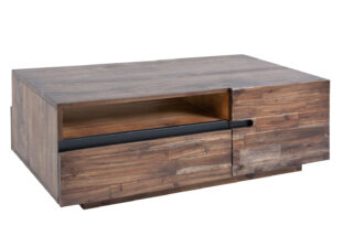 table de salon rectangulaire en bois d acacia fonce
