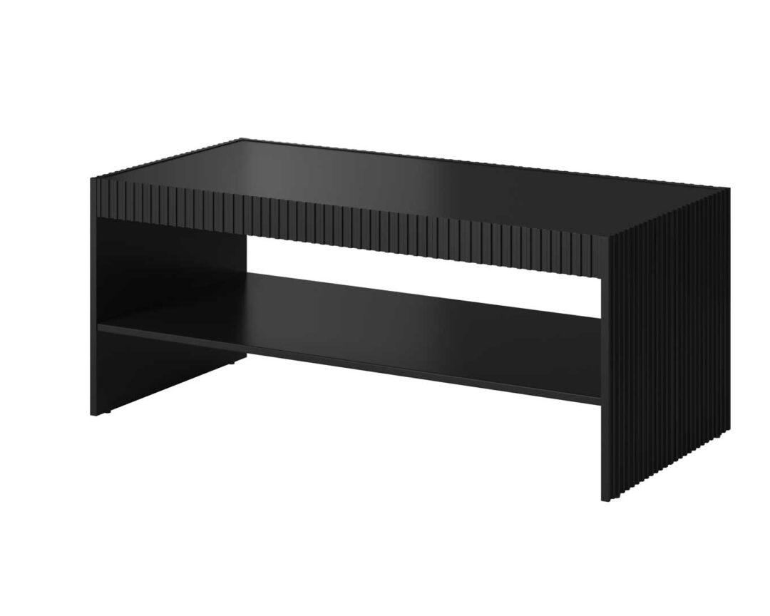 table de salon moderne noire avec un plateau