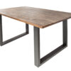 table de repas industrielle en bois massif d acacia et metal