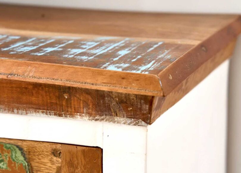 plateau en bois recycle colore original