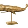 Sculpture baleine en métal doré