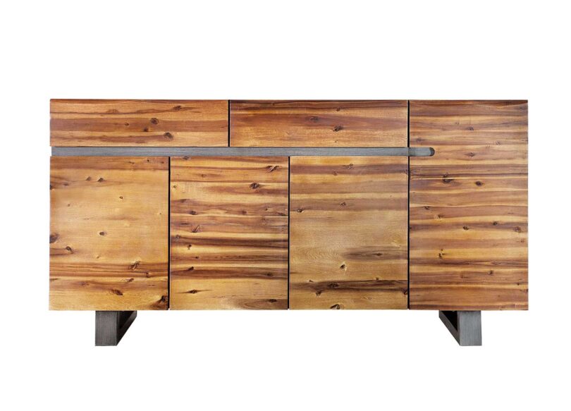 Buffet 4 portes 2 tiroirs en bois d'acacia