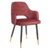Chaise de séjour en velours rouge - Rouge
