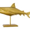 Décoration en forme de requin de couleur or