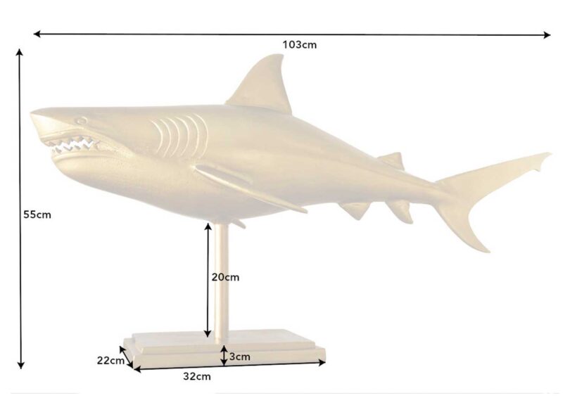 Dimensions du requin sur socle