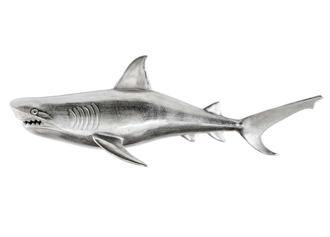 Requin en alliage argenté mural