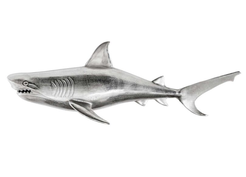 Requin en alliage argenté mural