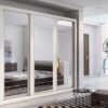 armoire dressing portes coulissantes avec miroir blanche